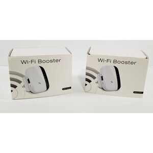 Wi-Fi Repeater Booster Range Extender White Plug-In 1-Port WPS Open Box Lot 2